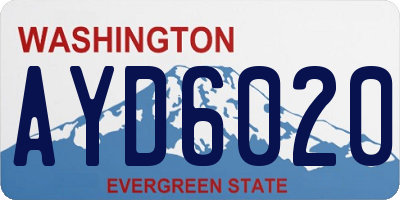 WA license plate AYD6020