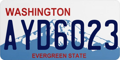 WA license plate AYD6023