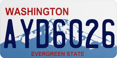 WA license plate AYD6026