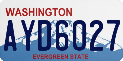 WA license plate AYD6027