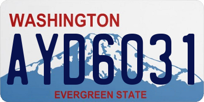 WA license plate AYD6031