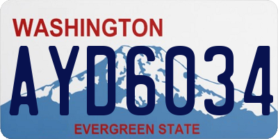 WA license plate AYD6034