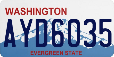 WA license plate AYD6035