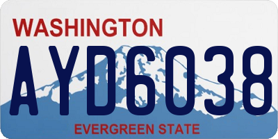 WA license plate AYD6038
