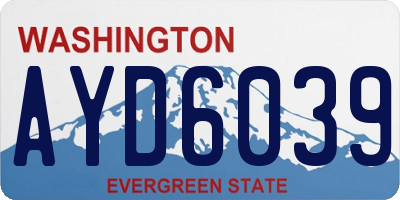 WA license plate AYD6039
