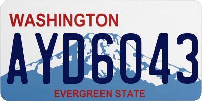 WA license plate AYD6043
