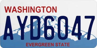 WA license plate AYD6047