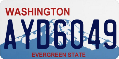 WA license plate AYD6049