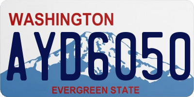 WA license plate AYD6050