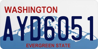 WA license plate AYD6051