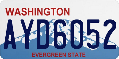 WA license plate AYD6052