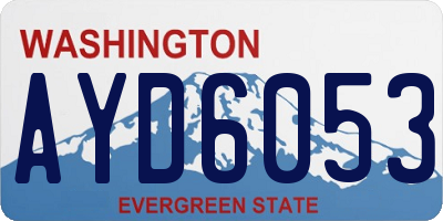 WA license plate AYD6053