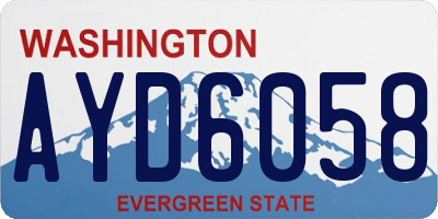 WA license plate AYD6058