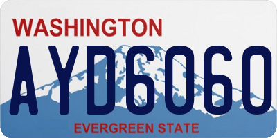 WA license plate AYD6060