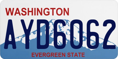 WA license plate AYD6062