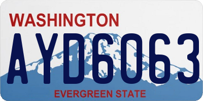 WA license plate AYD6063