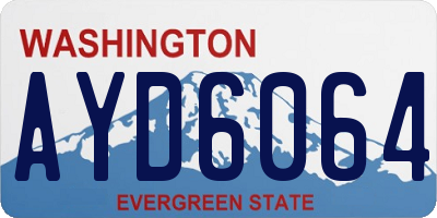 WA license plate AYD6064