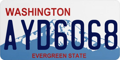 WA license plate AYD6068