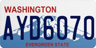 WA license plate AYD6070