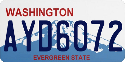 WA license plate AYD6072