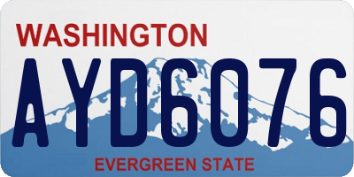 WA license plate AYD6076