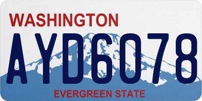 WA license plate AYD6078