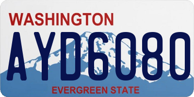 WA license plate AYD6080