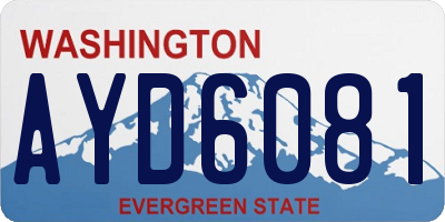 WA license plate AYD6081