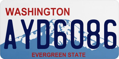 WA license plate AYD6086