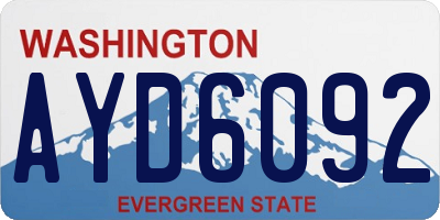 WA license plate AYD6092