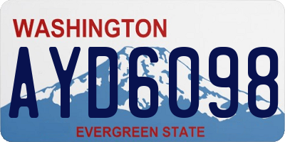 WA license plate AYD6098