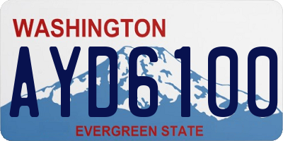 WA license plate AYD6100