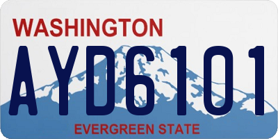 WA license plate AYD6101