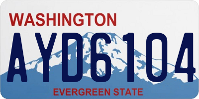 WA license plate AYD6104