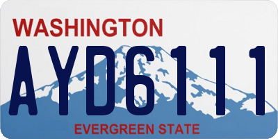 WA license plate AYD6111