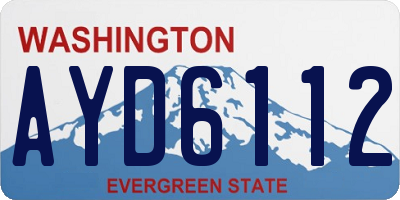 WA license plate AYD6112