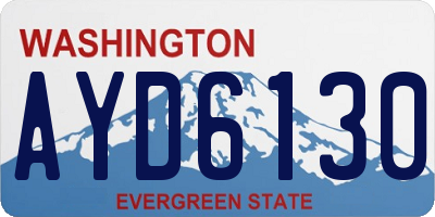 WA license plate AYD6130
