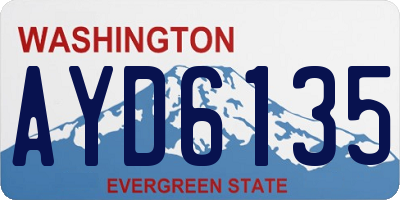 WA license plate AYD6135