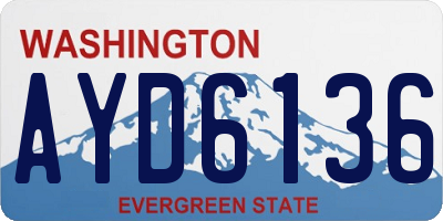 WA license plate AYD6136