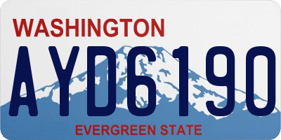 WA license plate AYD6190
