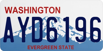 WA license plate AYD6196