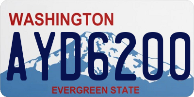 WA license plate AYD6200