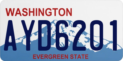 WA license plate AYD6201