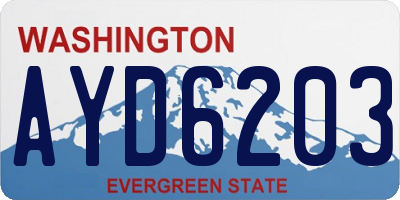 WA license plate AYD6203