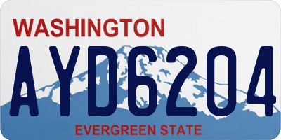 WA license plate AYD6204