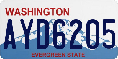 WA license plate AYD6205