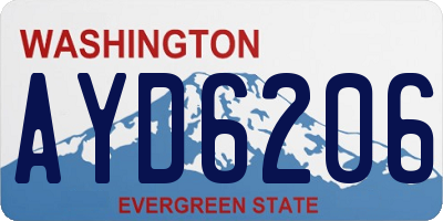 WA license plate AYD6206