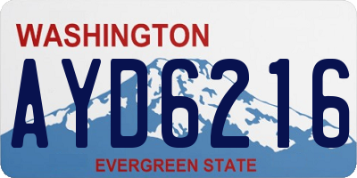 WA license plate AYD6216