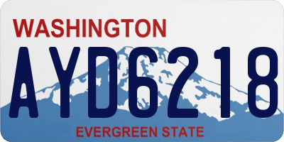 WA license plate AYD6218