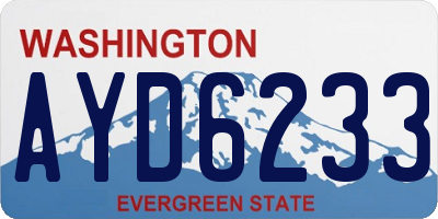 WA license plate AYD6233